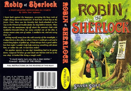 Robin of Sherlock box art for ZX Spectrum